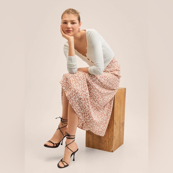 Mango Flowy Printed Midi Skirt - Picture 2 of 14